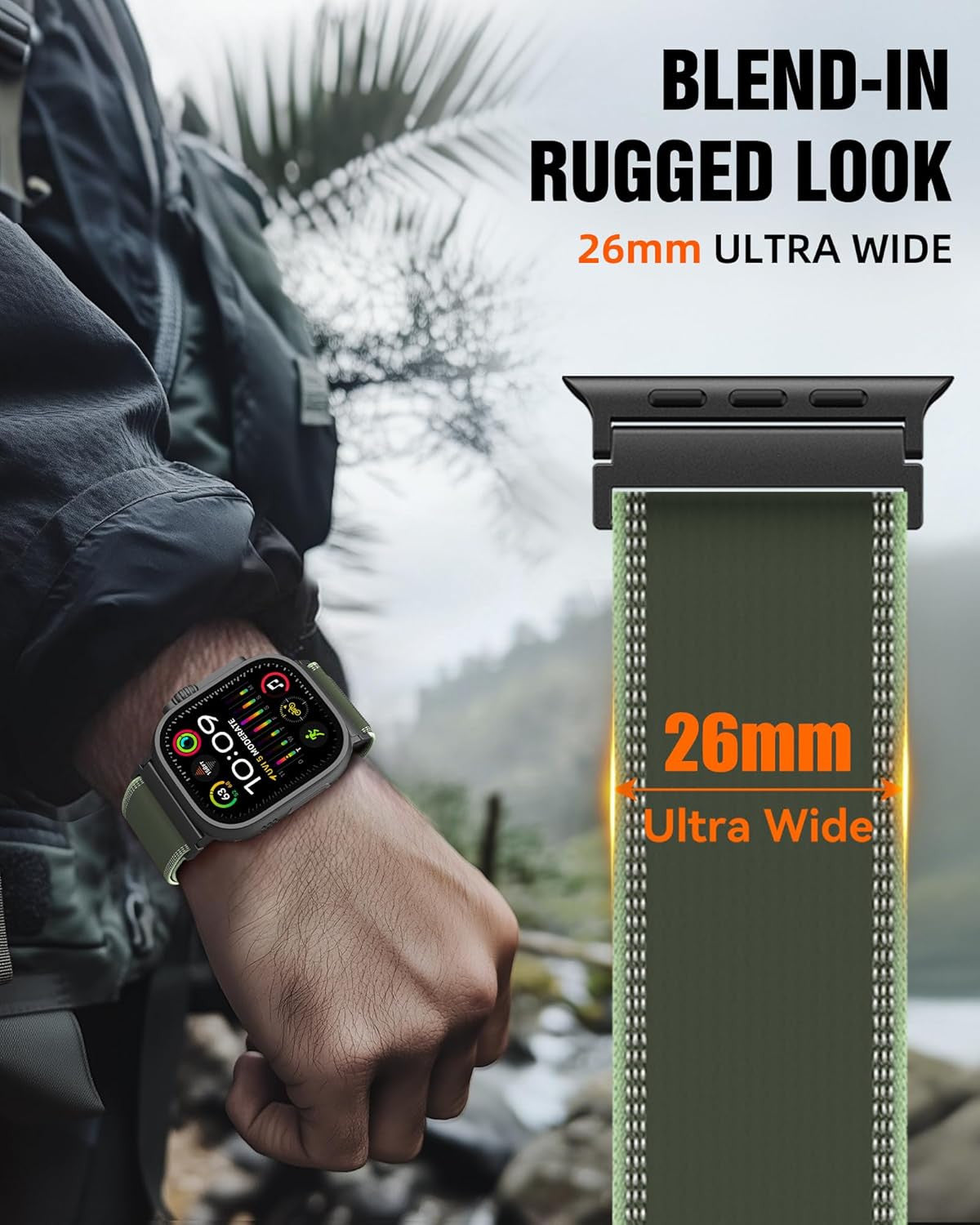 Trail Loop Nylon Sport Band Compatible with Apple Watch Ultra 3 2 Band for Men 4