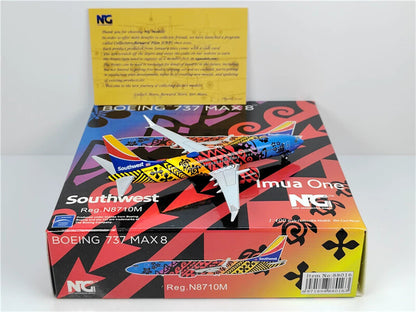 NG Models Southwest for Boeing B737MAX8 N8710M Imua One 1/400 Aircraft Model