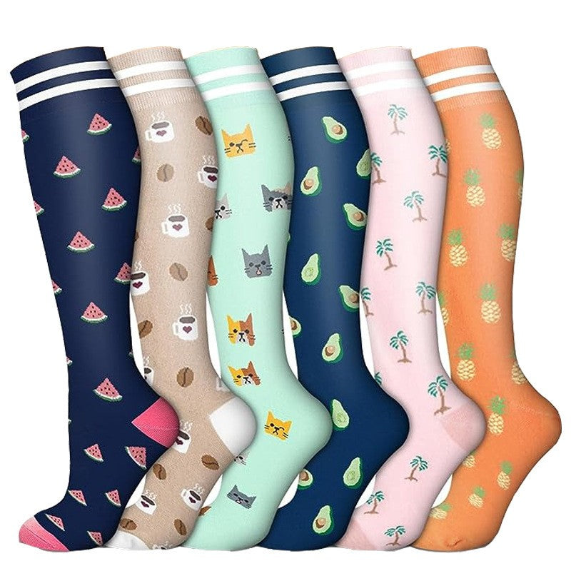 5/6pairs Compression Socks Stockings Womens Mens Knee High Medical