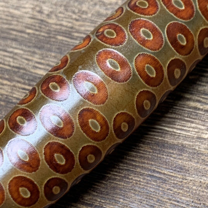100×20MM Collect Tibetan Style Old Agate One Hundred Eight Eyes Dzi Bead Pendant