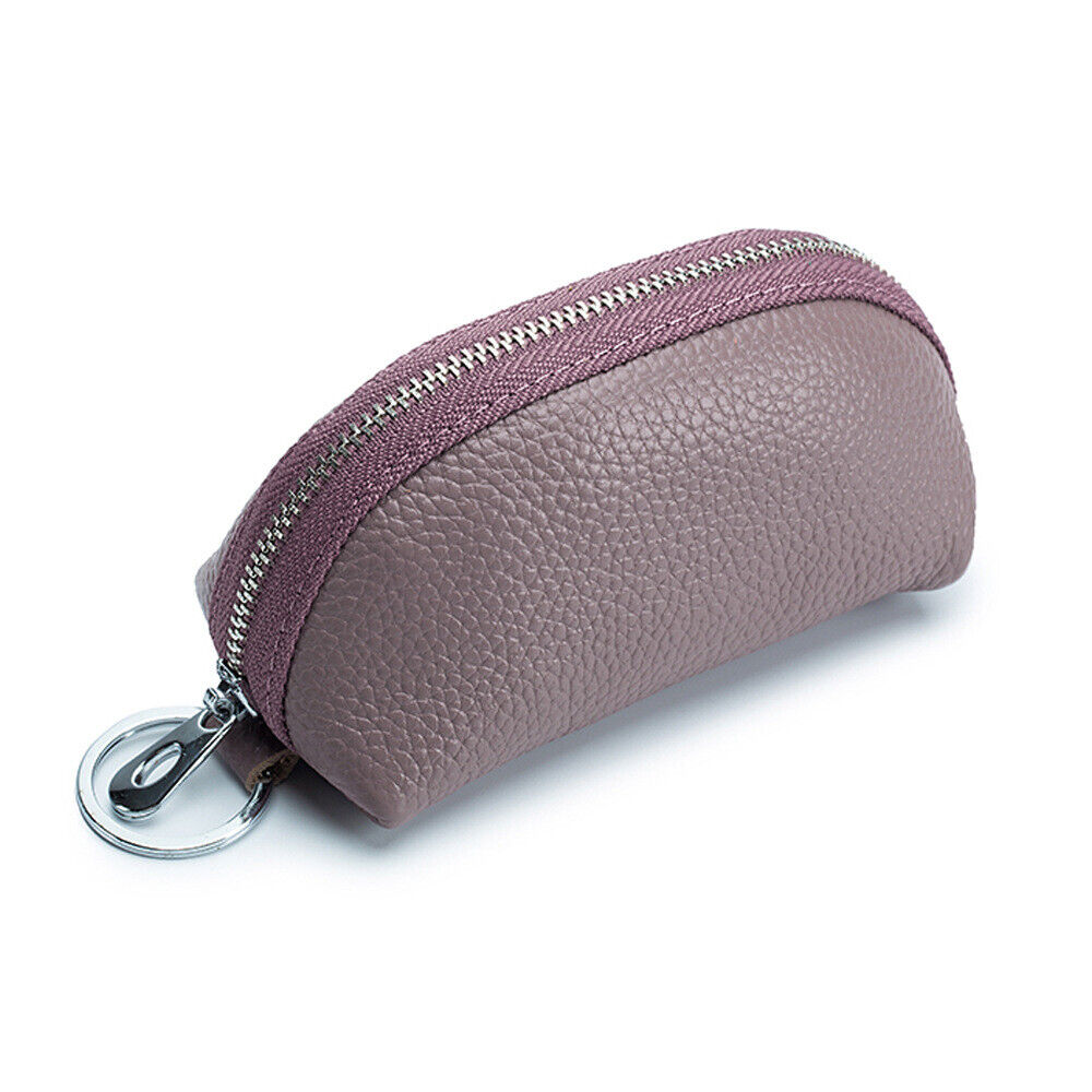 Unisex Soft Small Real Leather Pouch Coins Purse Mini Soft Wallet Zips Keys Bag