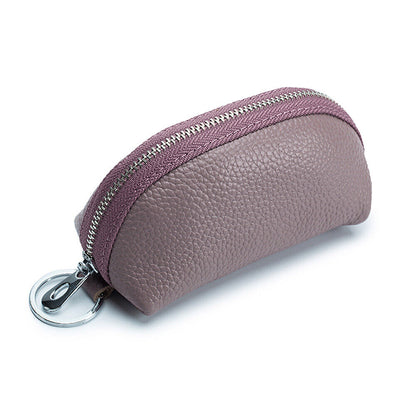 Unisex Soft Small Real Leather Pouch Coins Purse Mini Soft Wallet Zips Keys Bag