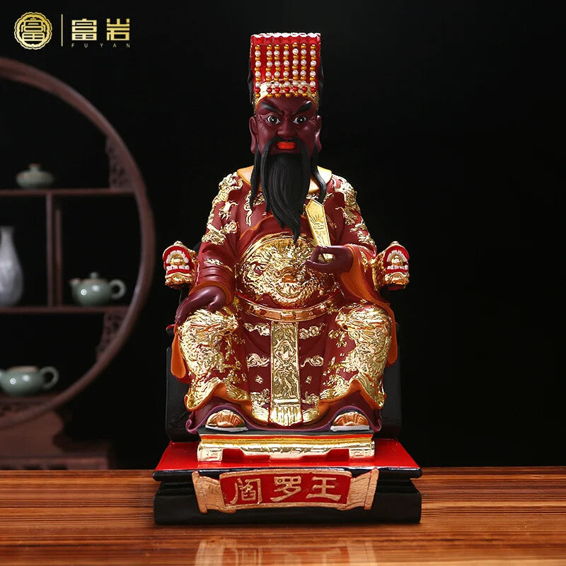 Lord Yan God,King of Hell Statue,Resin Ten Halls of Yama Figurine Taoist Deities