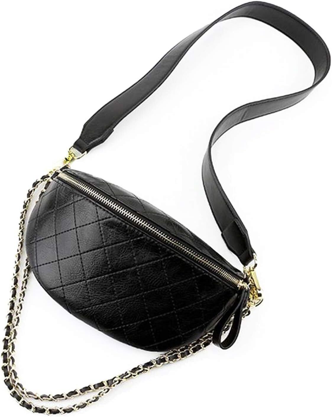 Dboar Fanny Packs Crossbody Shoulder Bag Women's Chest Vegan Black-m