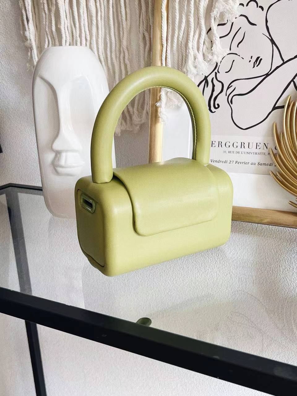 Cylindrical Handbag Luxury Polyester Style Small Shoulder Bags 16*10*10CM Square