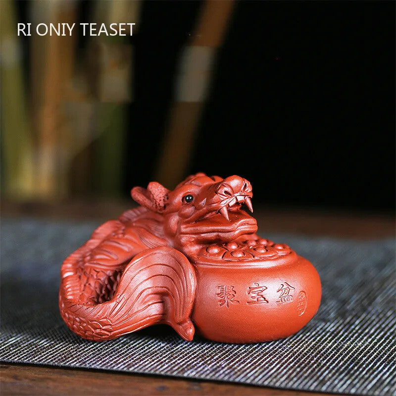 Yixing PurpleTea Pet Luck Cornucopia Fish Figurine Ornaments Handmade Sculpture