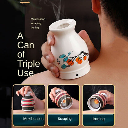 Ceramic Portable Moxibustion Pot Anti Scalding Moxa Box Wormwood Roll Tool 艾灸艾条