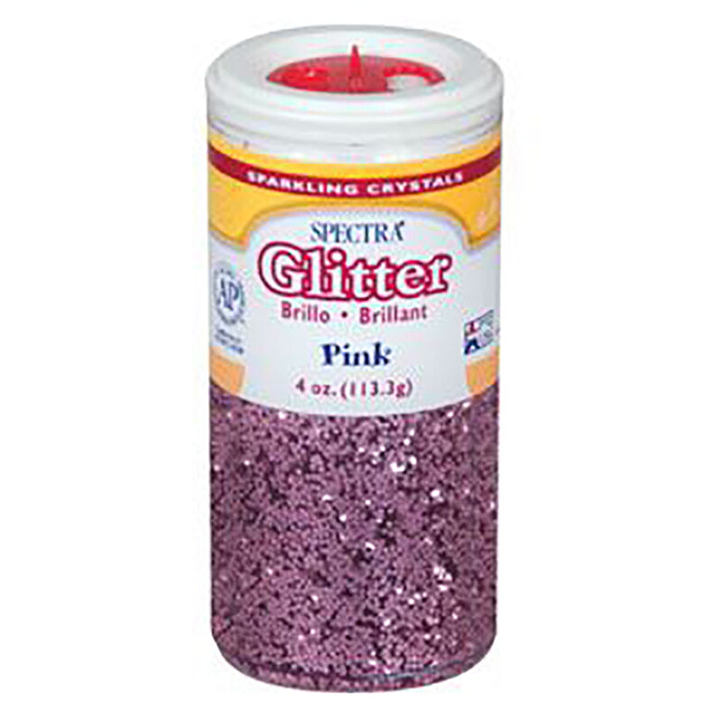 Pacon Spectra Glitter Sparkling Crystals, Pink, 4-Ounce Jar (91820)