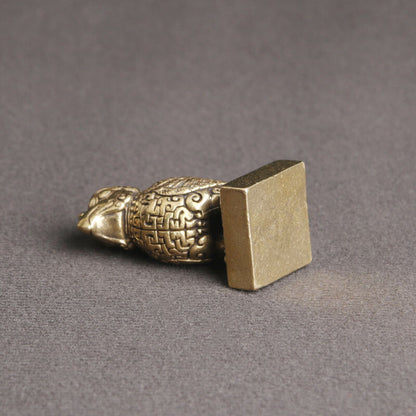 Collection of Copper Seal Handicrafts for Bird Statue Tabletop Ornaments