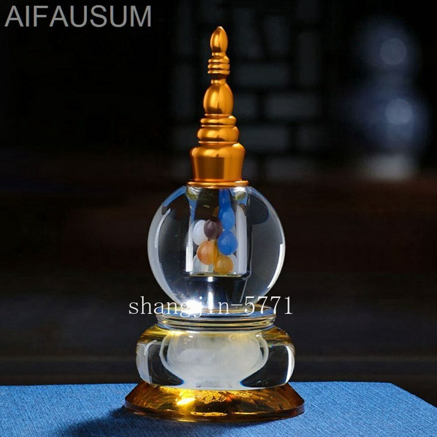 19cm Crystal Stupa Buddhism Tantra Sarira Dagoba