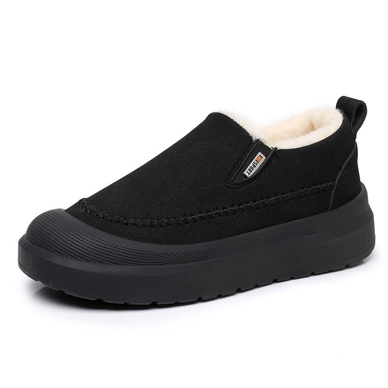2025 NEWS men's thickened soft-soled non-slip plush one-pedal outdoor snow boots