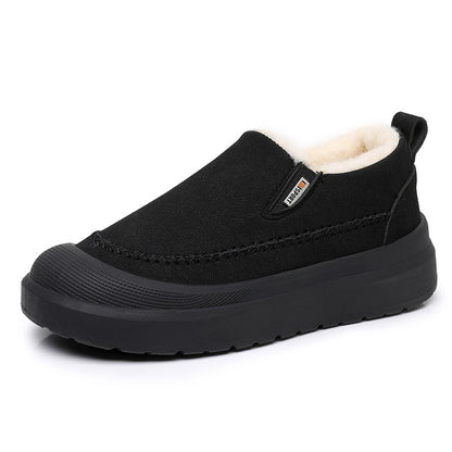 2025 NEWS men's thickened soft-soled non-slip plush one-pedal outdoor snow boots
