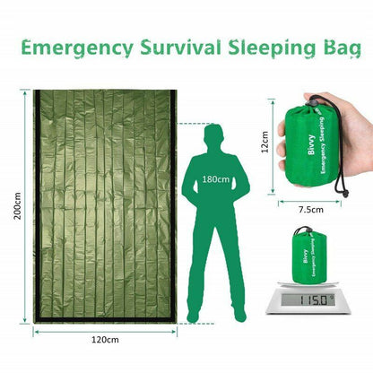 Sleeping Bag Thermal Outdoor Life Bivy Emergency Warm Waterproof Mylar First Aid