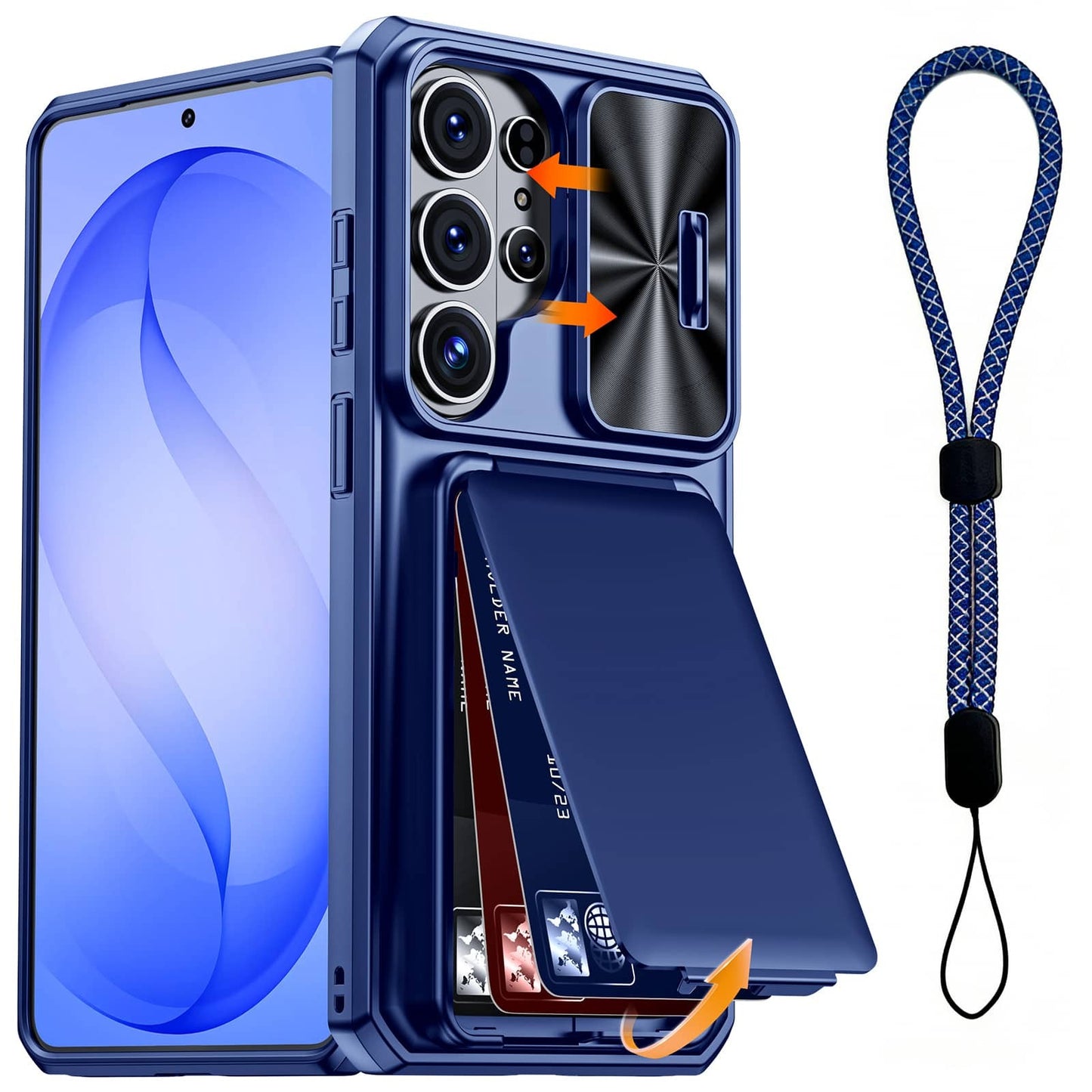 For Samsung Galaxy S25 Ultra 2025 6.9" Case Wallet+Wrist Strap with Card Holder