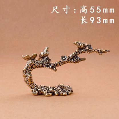 Solid Brass Eyebrow Top Desktop Decoration with Copper Carving Decoration