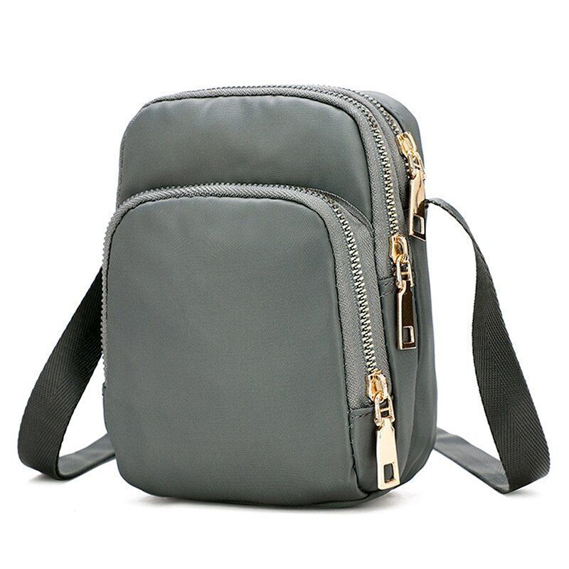 Crossbody Zipper Mobile Phone Shoulder Bag Handbag Wrist Purse 12*6*17 CM Nylon