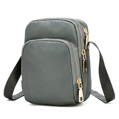 Crossbody Zipper Mobile Phone Shoulder Bag Handbag Wrist Purse 12*6*17 CM Nylon
