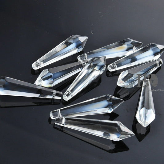 10PCS LARGE CLEAR CHANDELIER GLASS CRYSTALS LAMP PRISMS PARTS HANGING DROPS 55MM