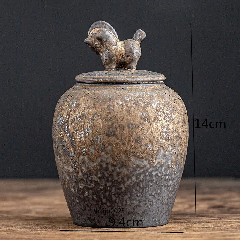Tea Caddy Ceramic Airtight Jar Storage Tea Cans Tea Container Sugar Bowl