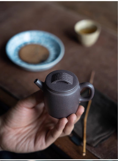 120cc chinese Yixing Handmade Zisha teapot Grey DuanClay JuLun Hu Gongfu Tea Pot