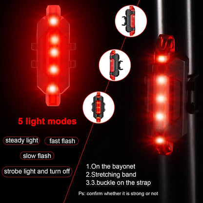 2 Set USB Rechargeable LED Bicycle Headlight Bike Front Rear Lamp Cycling Light