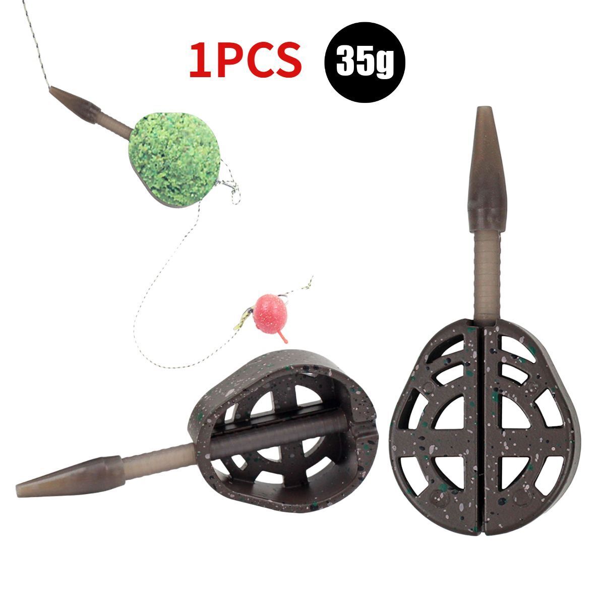 25/35g Inline Method Feeder Mold Bait Thrower Bait Plumb Set Zinc Alloy Carp Kit