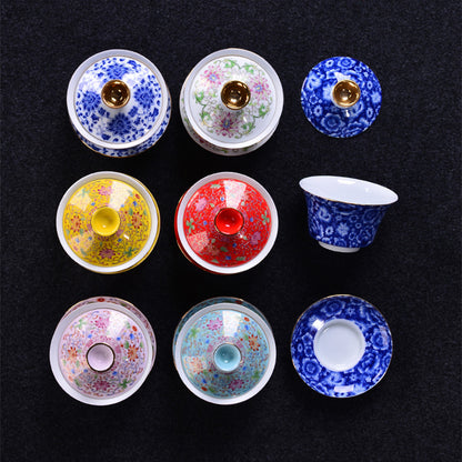 Gaiwan Porcelain Bigger Tureen With Lid Covered Bowl Tea Cup Saucer 340ml China