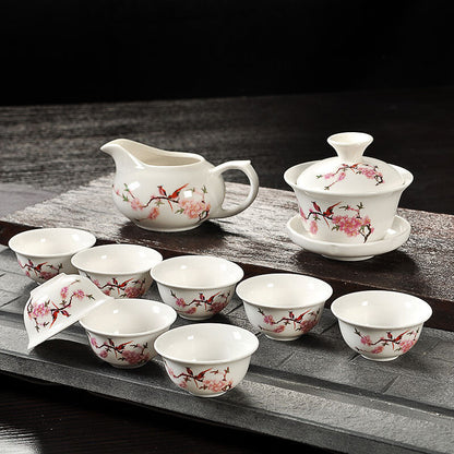 Chinese Kungfu Tea Set Porcelain Gaiwan Tureen Covered Tea Bowl Tea Cup Health