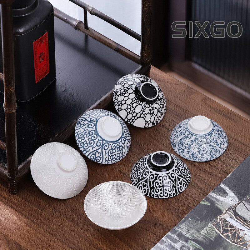 One Cup Porcelain Sterling Silver Health Care Tea Cup 55ml Ceramic Master Cup