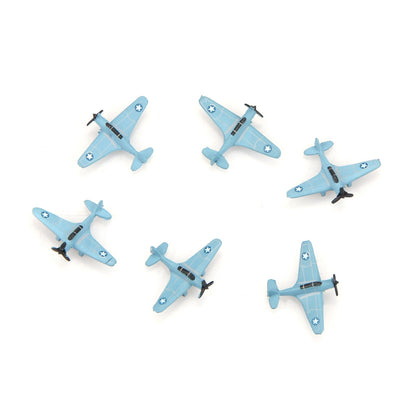 6PCS/Set 1cm 1/1000 US Aircraft Carrier TBD High Simulation Plane Model A