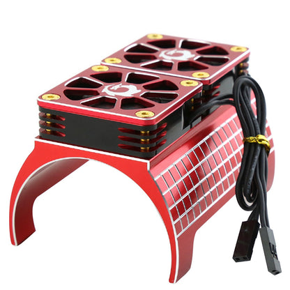 Upgrade Red Dual Fan Cooling Heatsink For Traxxas X-Maxx 1/5 RC Car 55mm Motor w