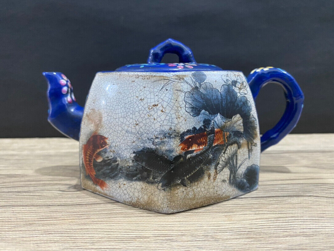 Chinese Yixing Zisha Clay Handmade Exquisite Teapot（六方全彩 底款：杨彭年）