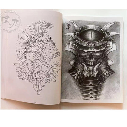 Tattoo Manuscript European Style Skull Ghost Body Art Design Tattoo Flash Book