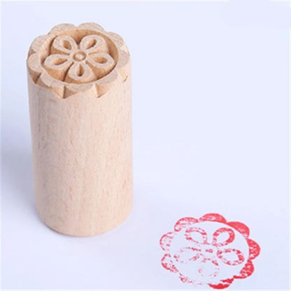 Pottery Stamp Clay Wooden Modeling Textured Pattern Ceramic Embossing Seal Tools