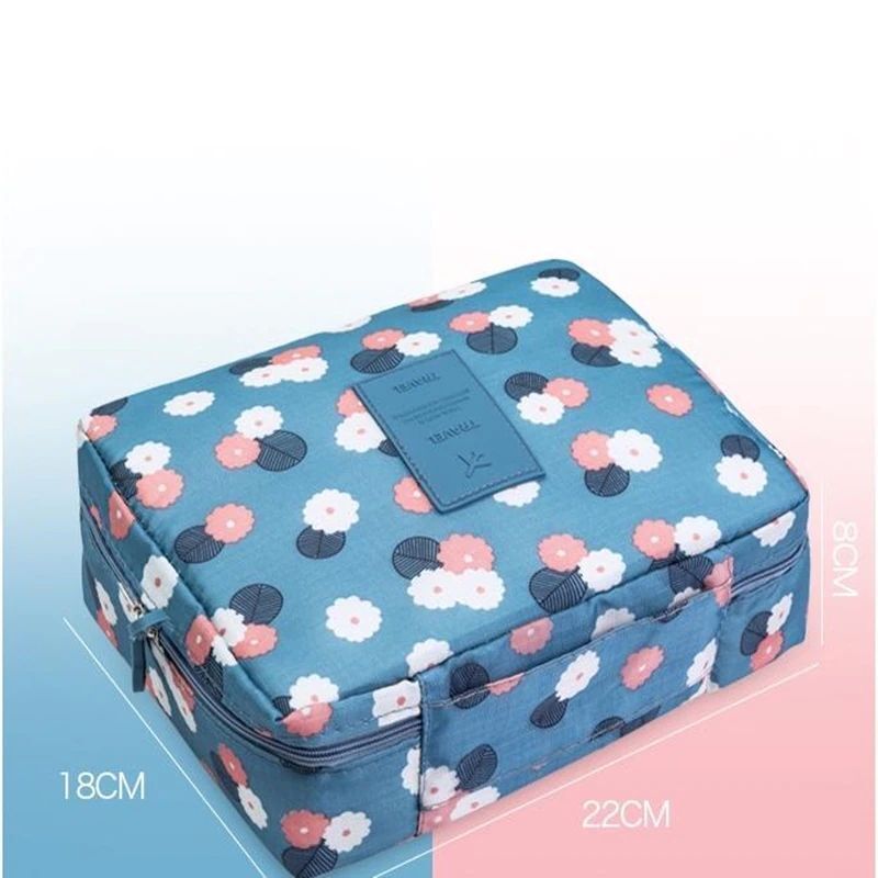 Cosmetic Bag Waterproof Zipper Makeup Purse Multifunction Organizer Traveling