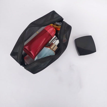 Transparent Mesh Makeup Case Organizer Storage Pouch Zipper Travel Cosmetic Bag