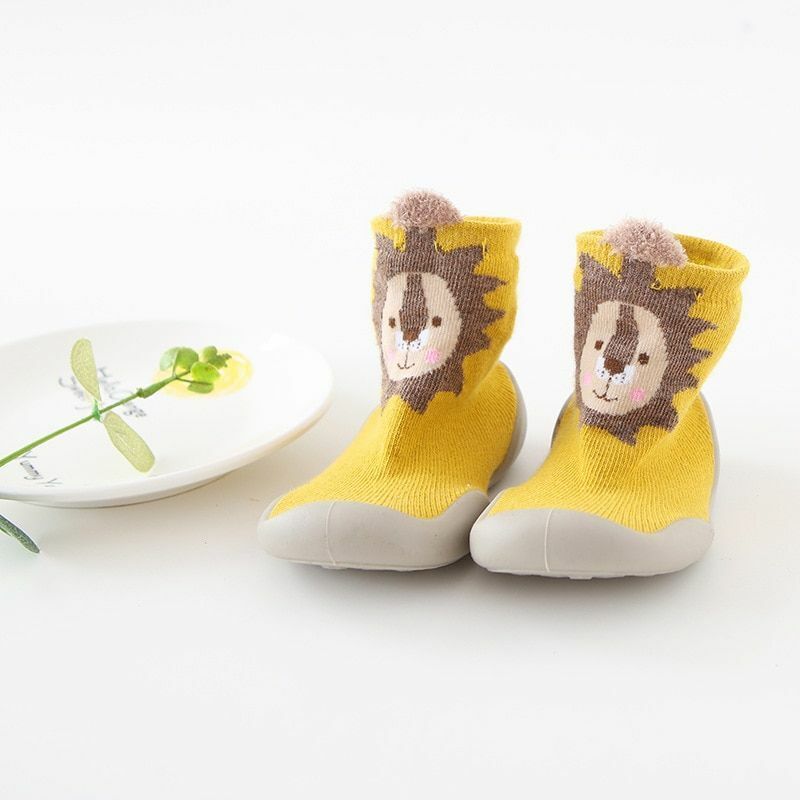 Unisex Baby Shoes First Walkers Toddler Girl Soft Rubber Knit Booties Anti-slip