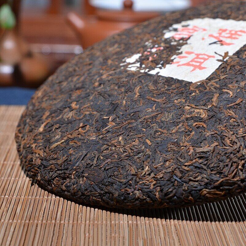 2002 Ripe Puer Chinese Tea Tribute Tea Bulang Mountain Shu Pu'er Tea Qizi 357g