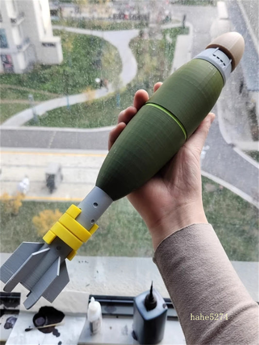 1: 1 scale US M720 Mortar Projectile Model 3D Printed Plastic Model Ornament