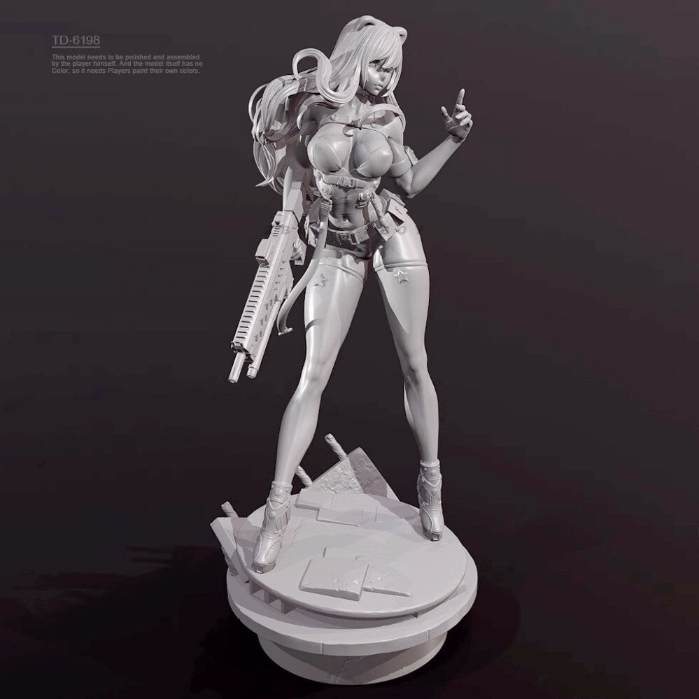 50mm resin figure model Fantasy Shooting Girl 3D Printing Unassembled Unpainted