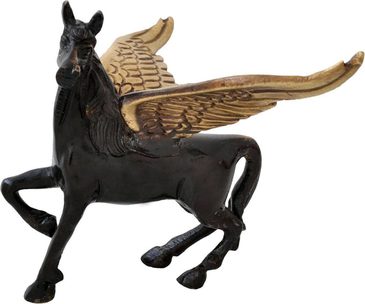 Flying Angel Brass Running Horse Showpiece for Home Decor Feng Shui Statue Idol