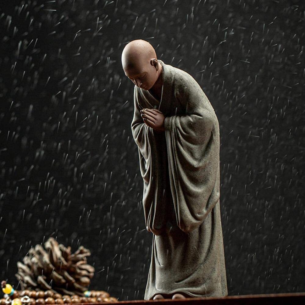 6" Creative Buddha Statue Zen Little Monk Room Office Ceramic Home Decor Collect