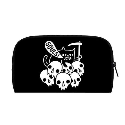 Cute Black Witch Wallet Money Bags Skull Gothic Purses Credit Card Phone Holder
