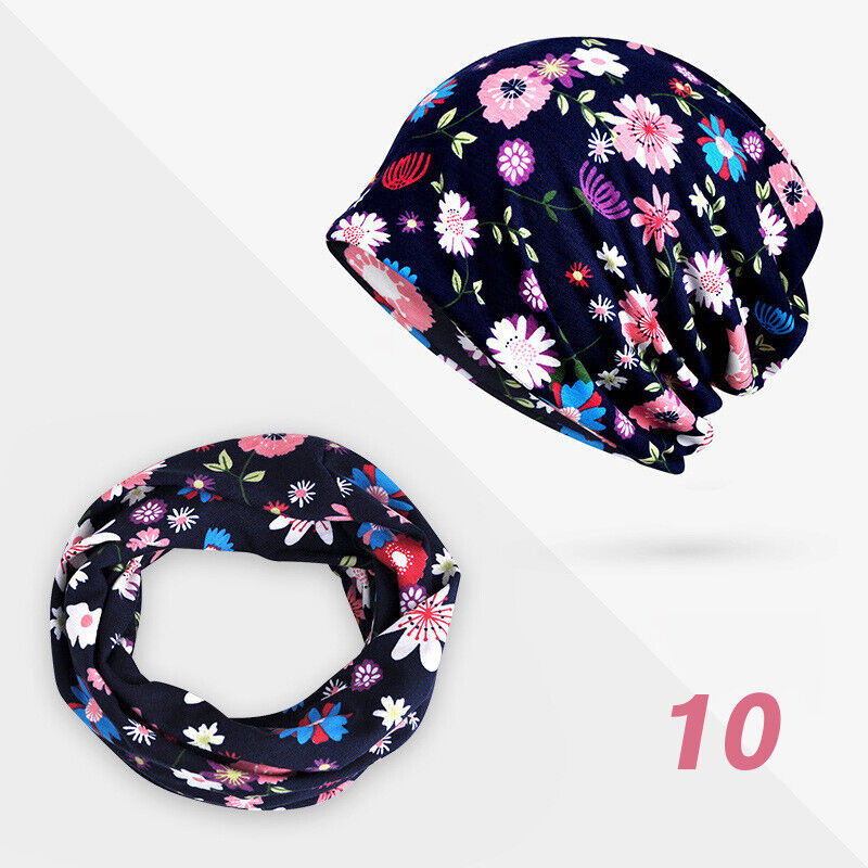 Women Floral Baggy Slouchy Beanie Hat Headwear Scarf Snood Hat Cancer Chemo Caps