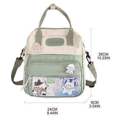 Small Backpack Nylon Bags Lightweight Zipper Bookbag Travel Rucksack 24*9*26 CM