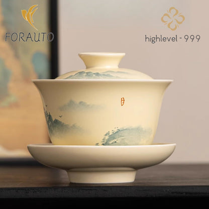 Ceramics Gaiwan Tea Set 205ml 6.8oz Mountains Kungfu Tea Set
