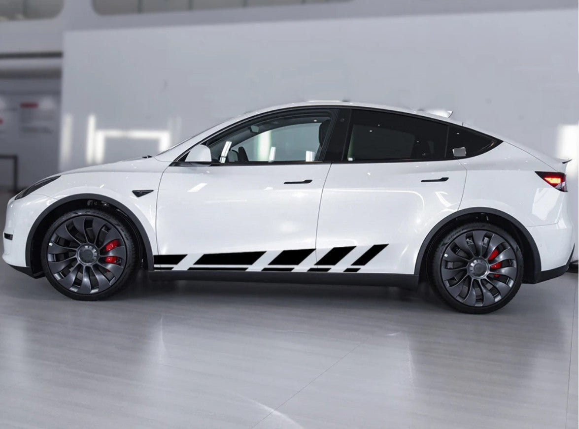 Custom Graphic Car Sticker For TESLA Model Y Side Skirt Stripe Racing Decals