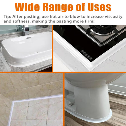 10.5FT PVC Self Adhesive Caulk Sealing Strip Tape For Kitchen Wall Sink Toilet