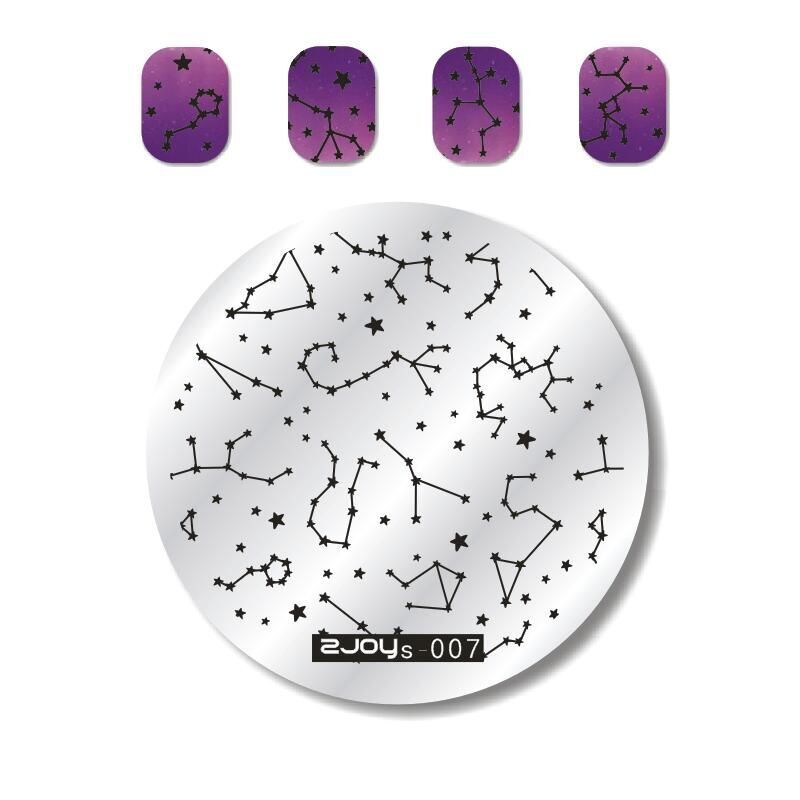 Nail Art Tools Stamping Stainless Steel Designs Shiny Pattern Stencils 5.5x5.5cm