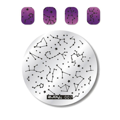 Nail Art Tools Stamping Stainless Steel Designs Shiny Pattern Stencils 5.5x5.5cm